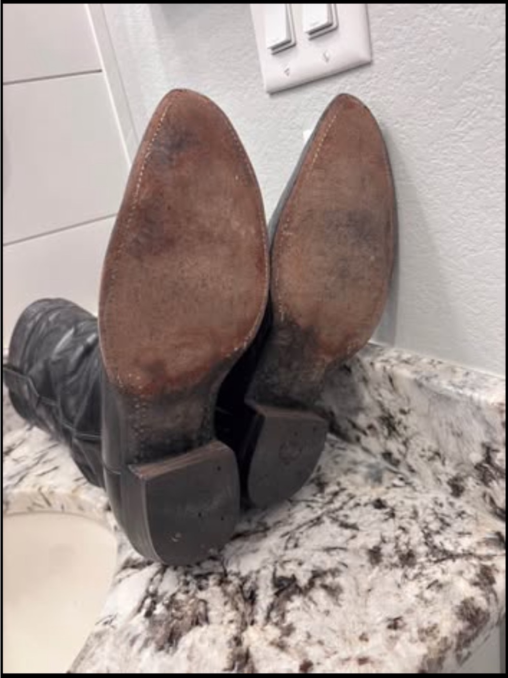 JB Hill Black Leather Western Boots - Picture 4 of 5